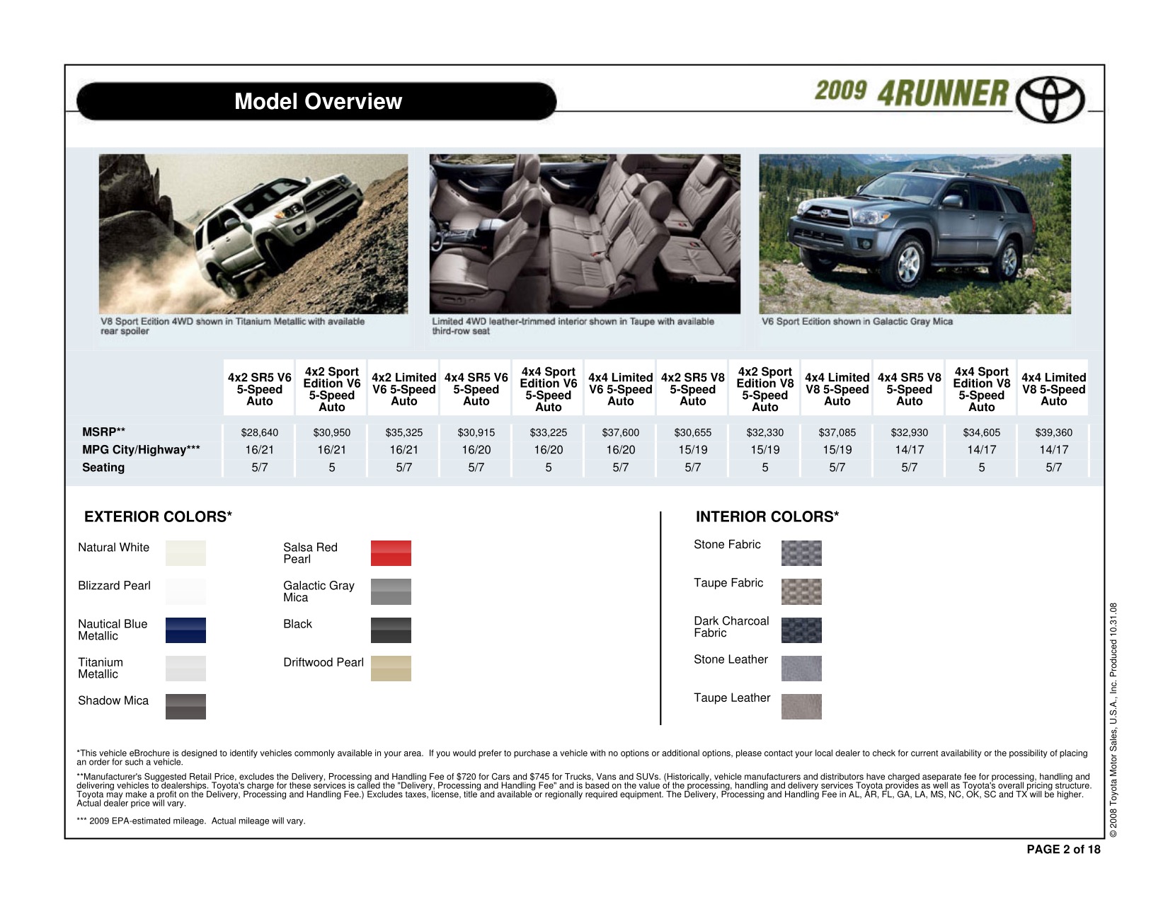 2009 Toyota 4Runner Brochure Page 18